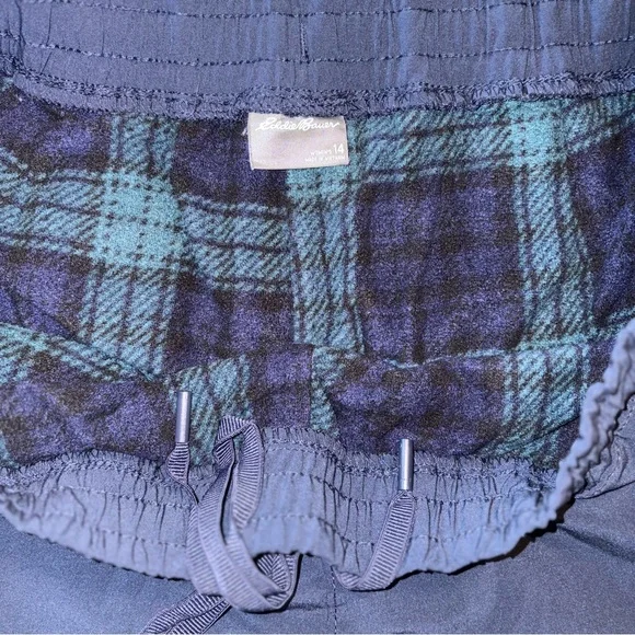 Eddie Bauer Womens Polar Fleece Lined Navy Blue Pull on Travel Pants Size 14 - Picture 6 of 9